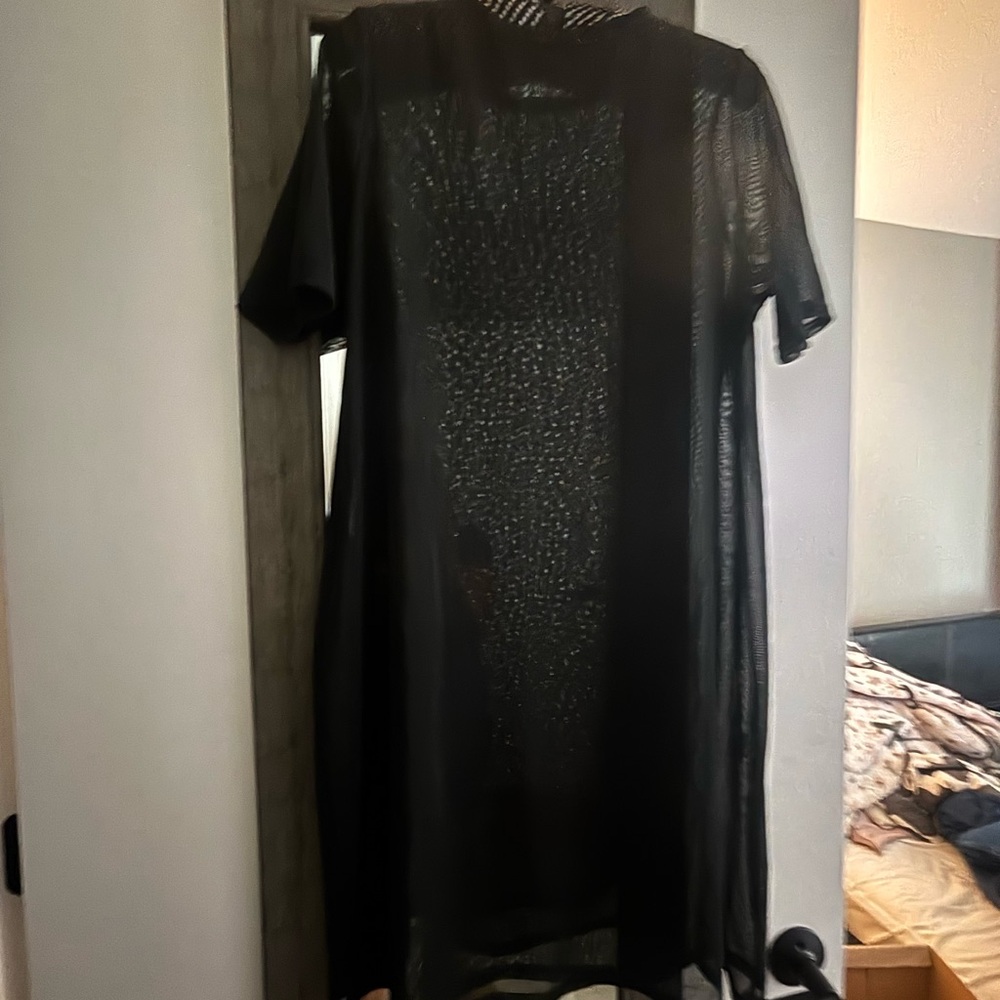 Elegant Black Sheer Swim Coverup